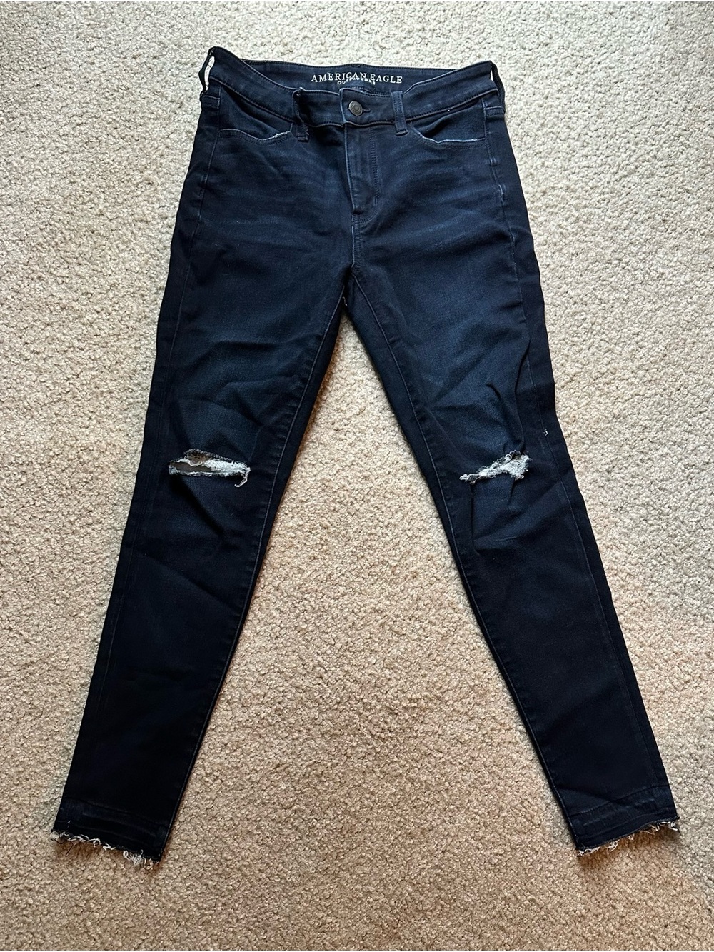 American Eagle Outfitters Black Ripped Skinny Jeans